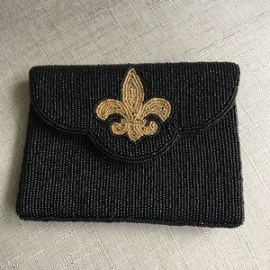 Black Beaded Clutch Purse Brand New